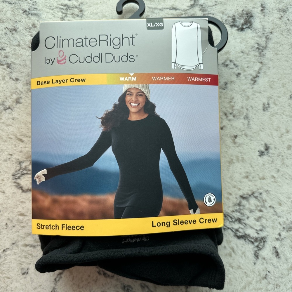 ClimateRight Cuddl Duds Women's XL Long Sleeve Stretch Fleece Warm